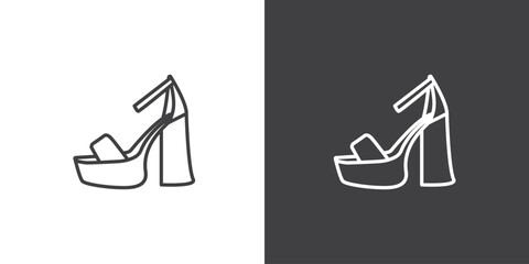 Women shoes icon. Office footwears, Elegant shoes vector illustrations. Simple outline signs for fashion icon. - obrazy, fototapety, plakaty