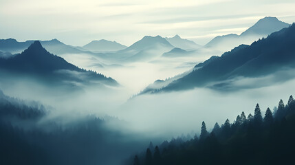 Stunning mountains, panoramic peaks PPT background