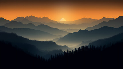 Stunning mountains, panoramic peaks PPT background