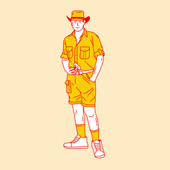 Simple cartoon illustration of a zookeeper 1