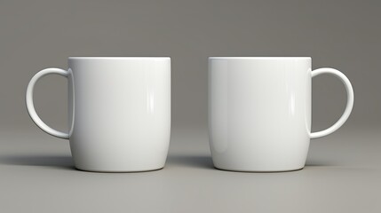 White classic coffee cup front and back in pure white without logo