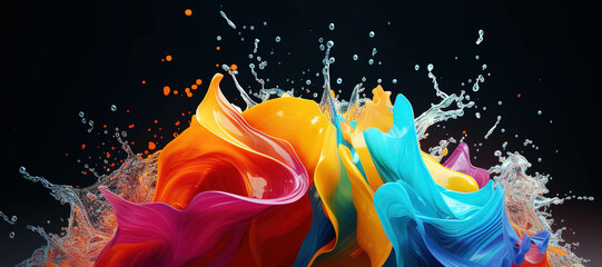 colorful watercolor ink splashes, paint 94