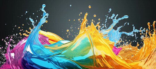 colorful watercolor ink splashes, paint 90