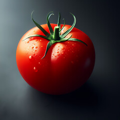 tomato on black background, Generative Ai