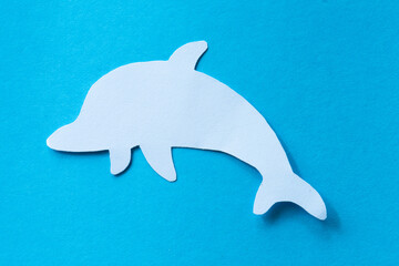 dolphin isolated cut out paper