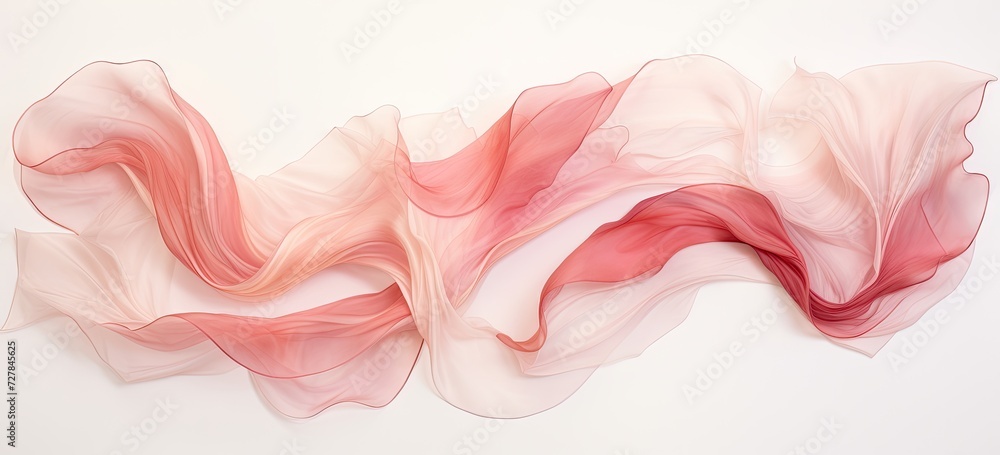 Poster an abstract textile design in organza reveals an artistic interplay of light and shadow, creating a 