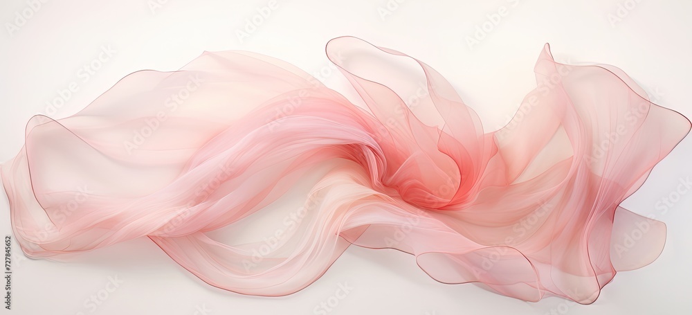 Poster an abstract textile design in organza reveals an artistic interplay of light and shadow, creating a 