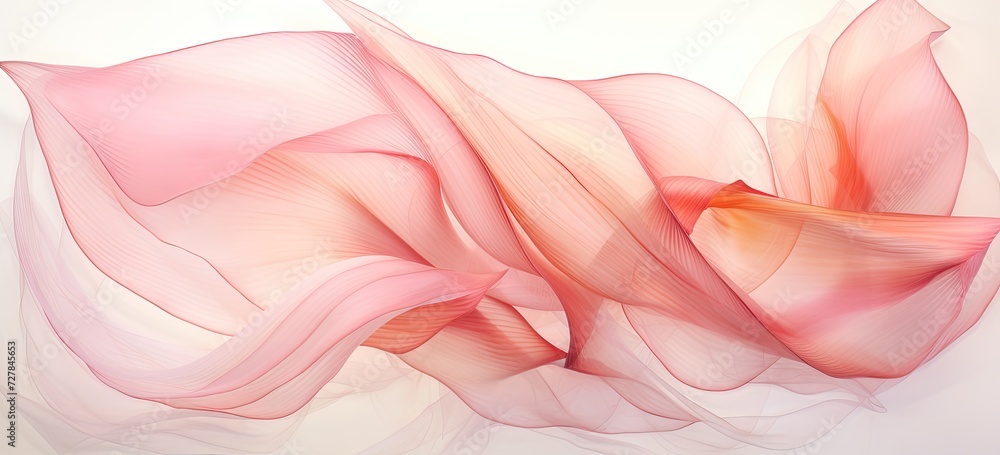 Poster an abstract textile design in organza reveals an artistic interplay of light and shadow, creating a 