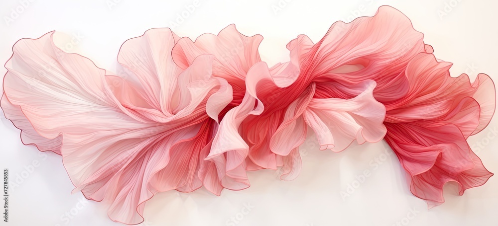 Poster an abstract textile design in organza reveals an artistic interplay of light and shadow, creating a 