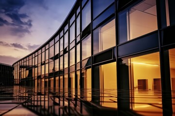 Glass facade of a modern office building. - 727846451