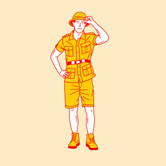 Simple cartoon illustration of a zookeeper 2