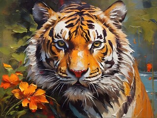 palette tiger painting	
