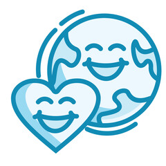 Earth And Heart Icon