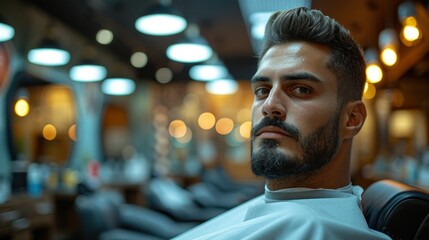 Obraz premium Stylish Man at the Barbershop