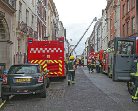 Fire Brigade Firefighters in London England