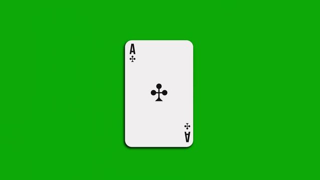 Poker cards video on a black and chromakey background animation 4K.