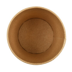 Disposable brown paper coffee cup isolated