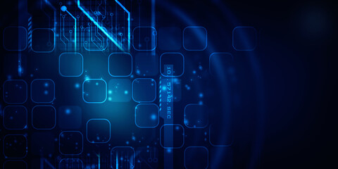 2d illustration Abstract futuristic electronic circuit technology background
