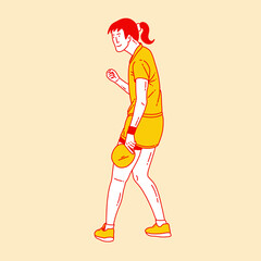 Simple cartoon illustration of a ping pong player 3