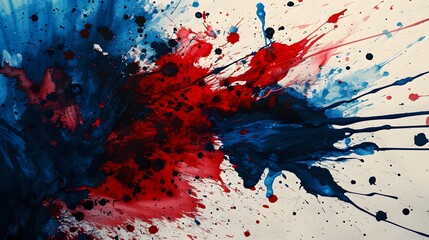 Ink Fusion Delight: Artistic Grunge in Abstract Red and Blue Splatters