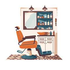 Barbershop interior Illustration Design