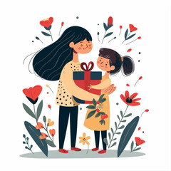 Children and mother during mother's day