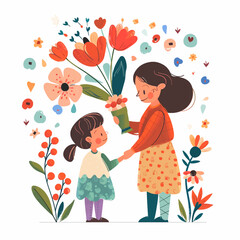 Children and mother during mother's day