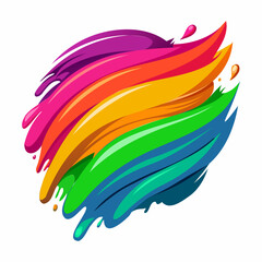 Fototapeta premium Colorful brush strokes isolated on white background. Vector illustration for your design