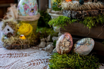 Elevated View of Easter Decor: Handcrafted Beauty and Festive Atmosphere