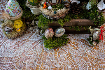 Elevated View of Easter Decor: Handcrafted Beauty and Festive Atmosphere