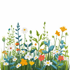 Calm Meadow with colorful wildflowers