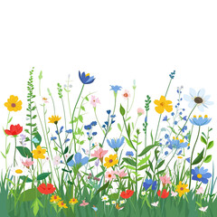 Calm Meadow with colorful wildflowers