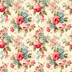Poster Im Rahmen seamless floral pattern with roses. Wallpapers. Perfect for textile prints © mau studio