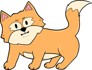 cute orange dog with a fluffy tail cartoon