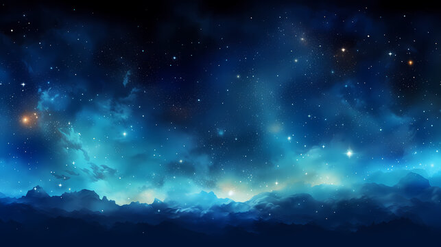 Mysterious star themed gradient background with countless twinkling stars