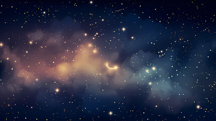 Fototapeta na wymiar Mysterious star themed gradient background with countless twinkling stars