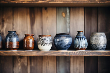 Collection of handcrafted pottery evoking a cozy rustic atmosphere perfect for home decor and kitchenware