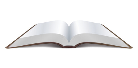 Realistic Blank Open Hardcover Book Vector Illustration.
