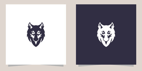 wolf logo design vector