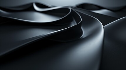 a black abstract logo that looks like a spiral, in the style of sculptural paper constructions.