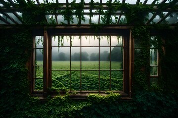 Fototapeta na wymiar window in the garden