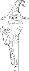 A wizard merlin cartoon beard magician man Halloween character mascot