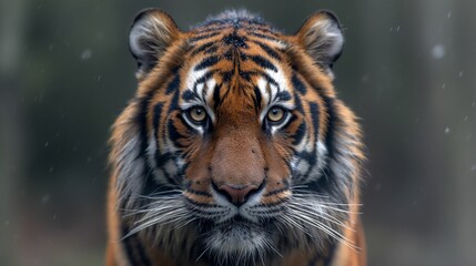 Photorealistic Portrayal: Endangered Sumatran Tiger Captured in Striking Detail, Advocating for Animal Conservation and Inspiring Awareness on the Plight of this Majestic Species