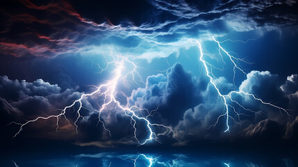 Illustration of lightning storm and thunder climate change
