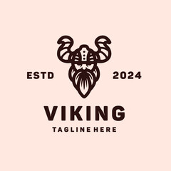 Viking Warrior Vector Logo Design illustration