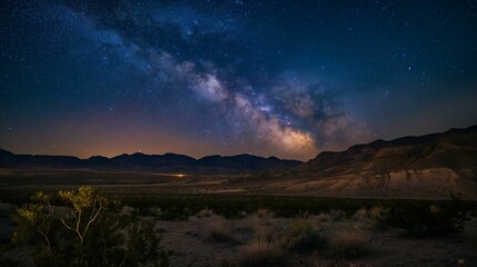 Desert Nocturne: Night Sky's Serenade