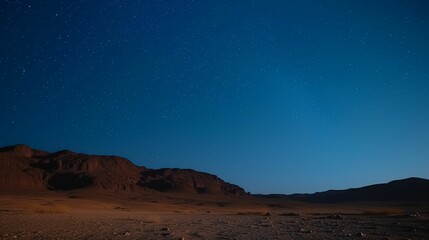 Fototapeta na wymiar Desert Nocturne: Night Sky's Serenade