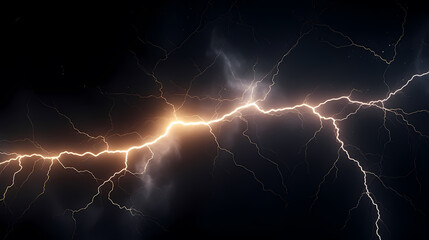 Illustration of lightning storm and thunder climate change