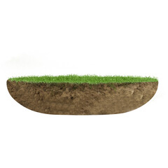 Circular Terrain Featuring Realistic Grass and Soil