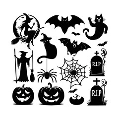set of halloween elements